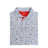 Mulligan Texas Flag Performance Polo - White with Navy & Red