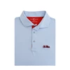 Ole Miss 1/24 Stripe Polo - Powder Blue