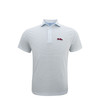 Ole Miss 1/4 Stripe Polo - White with Powder Blue