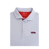 Ole Miss Petals Polo - White with Powder Blue & Red