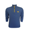Michigan Wolverines Shepherd PrestigeZip Pullover - Navy with Light Blue