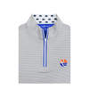 Florida Gators Vintage Circle UF Custom Collar Pin Dot Stripe Pullover - White