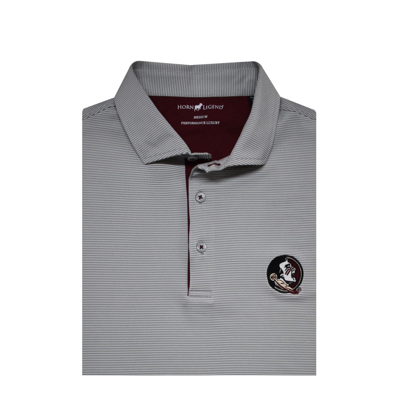 Florida State Grey 1/24 Stripe Performance Polo - Main Image