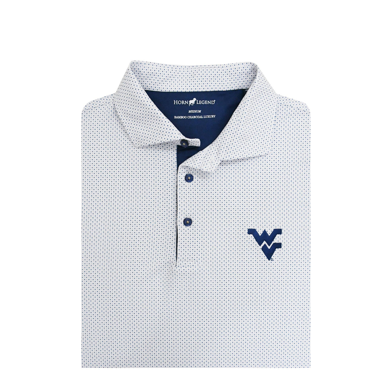 West Virginia Mountaineers White Checkers Polo