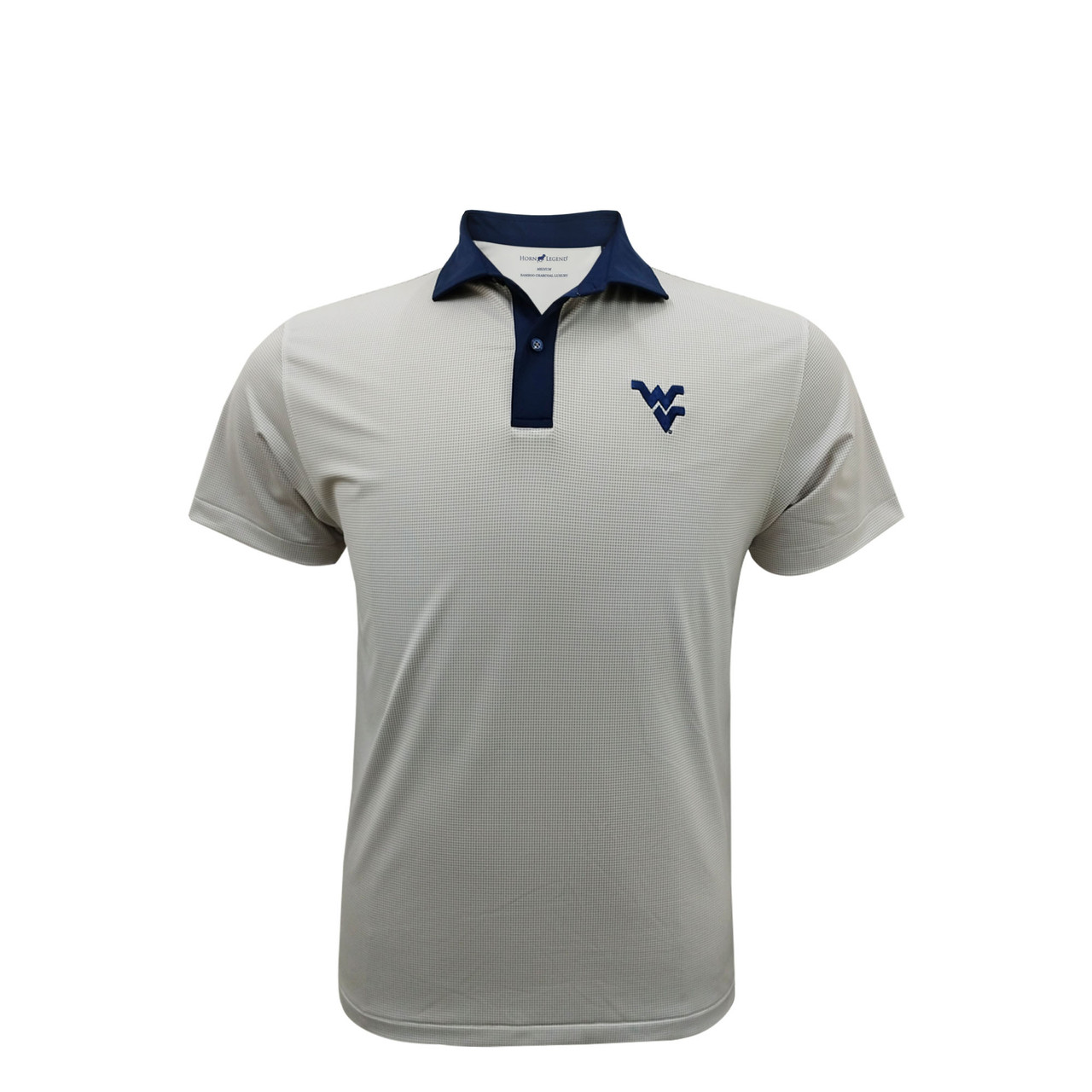 West Virginia Mountaineers White Shepherd Contrast Collar Polo