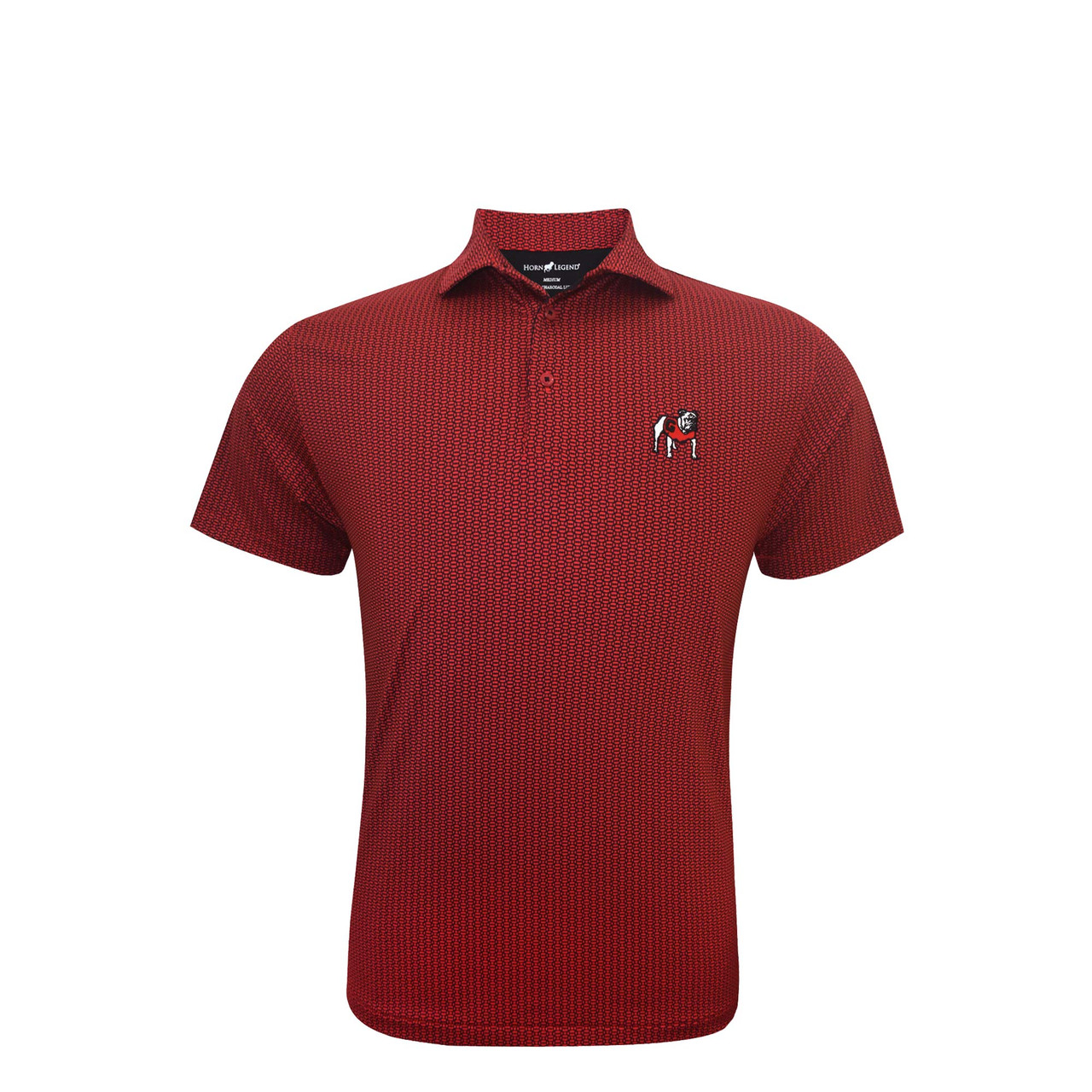 Georgia Standing Bulldog Red Spiral Polo