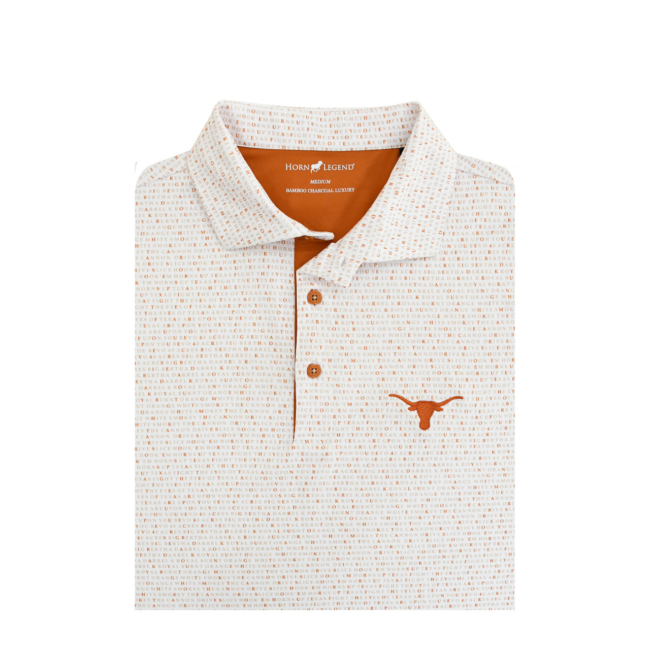 Texas Longhorns White Wordmark Polo