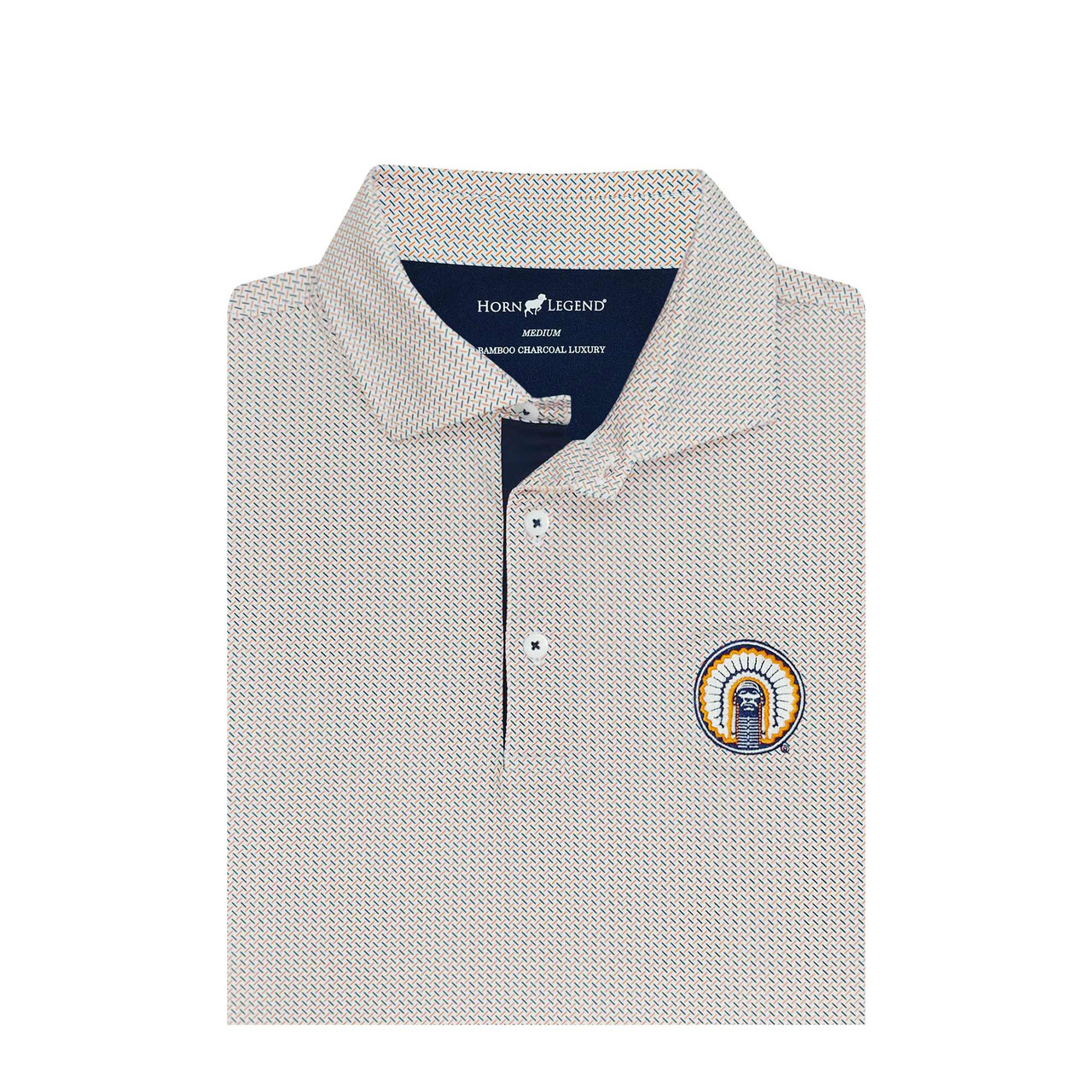 Illinois Vintage Chief Illiniwek White Crossways Polo