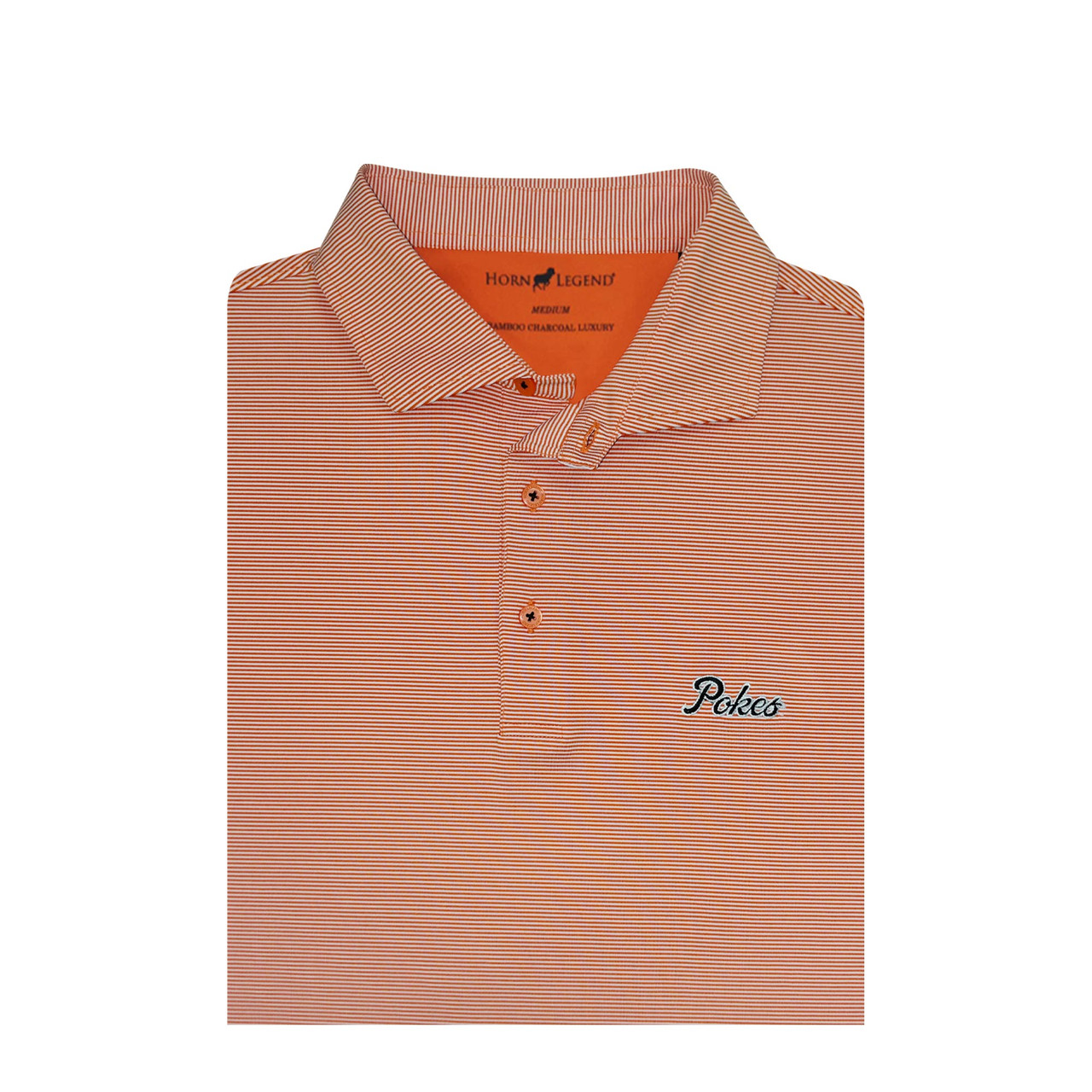 Oklahoma State Pokes Orange 1/24 Stripe Performance Polo