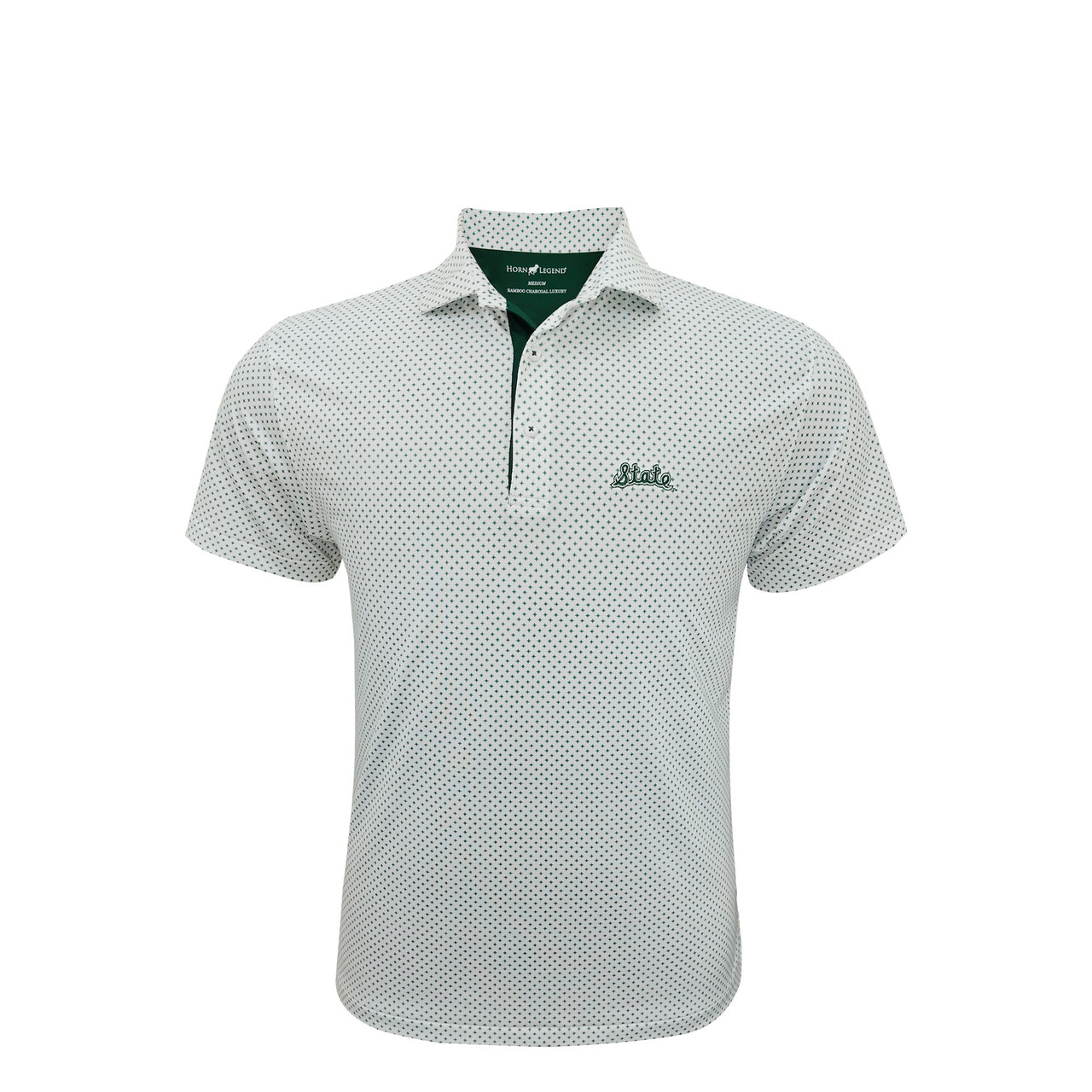 Michigan State Spartans Vintage Script White Kaleidoscope Polo