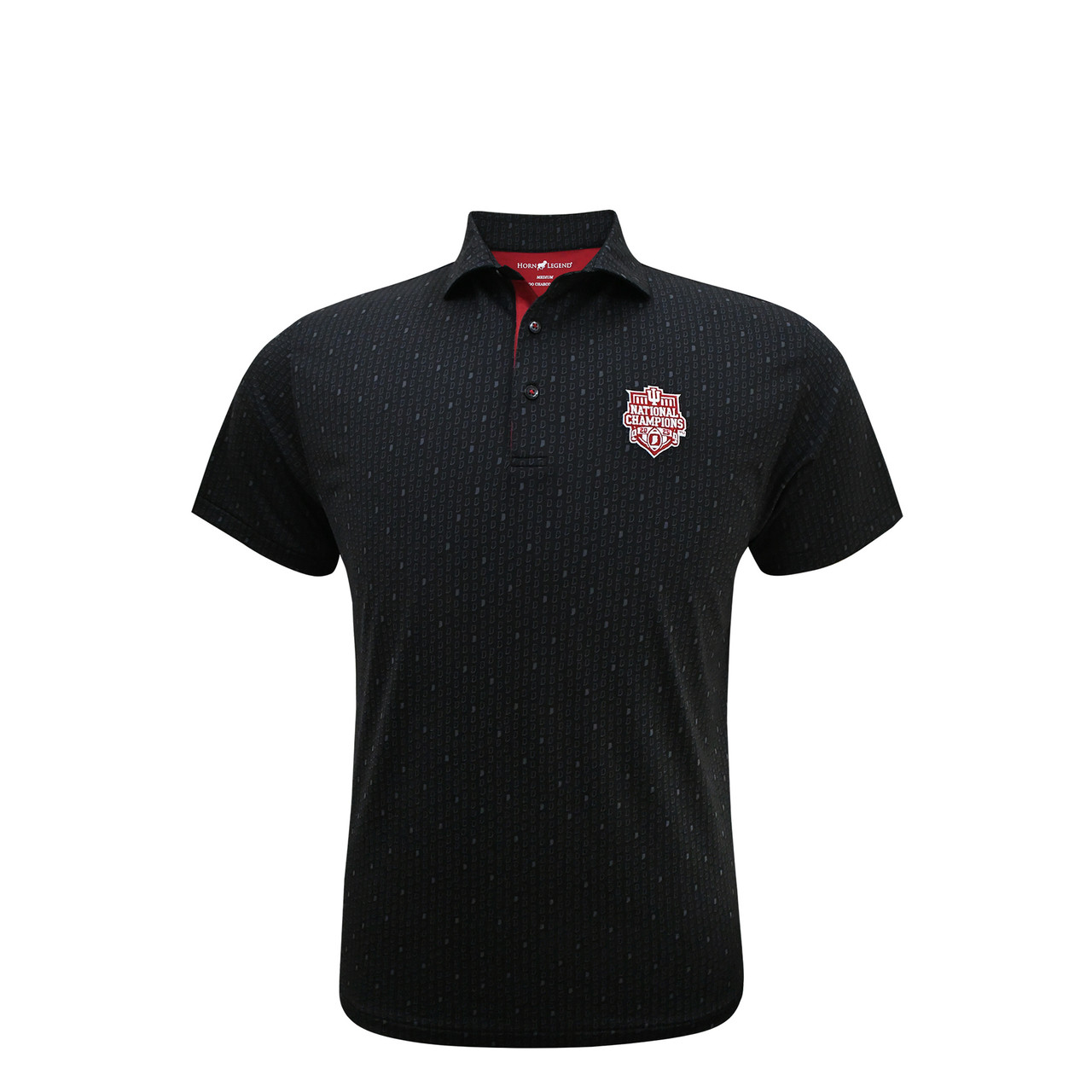 Indiana Hoosiers 2025 National Champions Black Micro State Print Polo