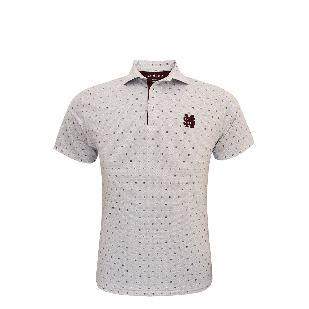 Mississippi State M over S Baseball Logo White Home Plate Polo