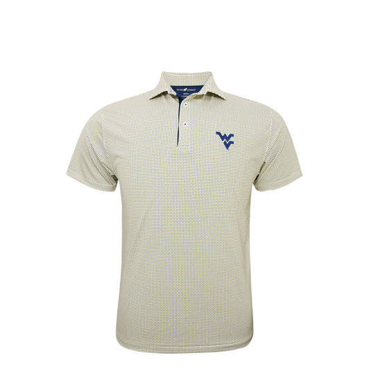West Virginia Mountaineers White Shepherd Contrast Collar Polo