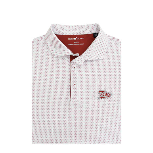 Troy Trojans Script Checkers Polo - White