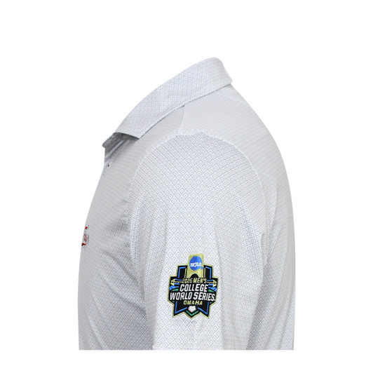 Troy Trojans Script 2026 NCAA Baseball Men's College World Series Diamond Classic Polo - White & Grey