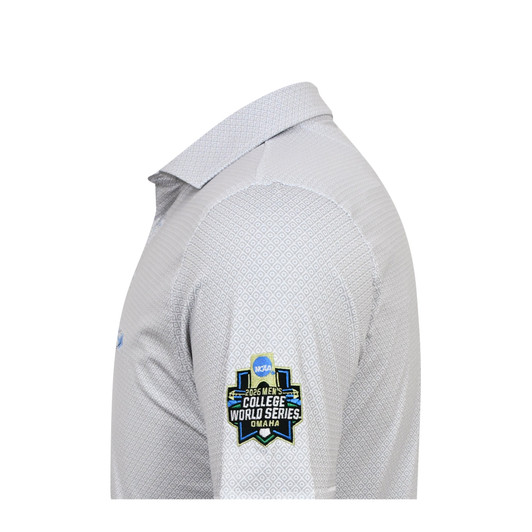 North Carolina Tar Heels Argyle Logo 2026 NCAA Baseball Men's College World Series Diamond Classic Polo - White & Grey