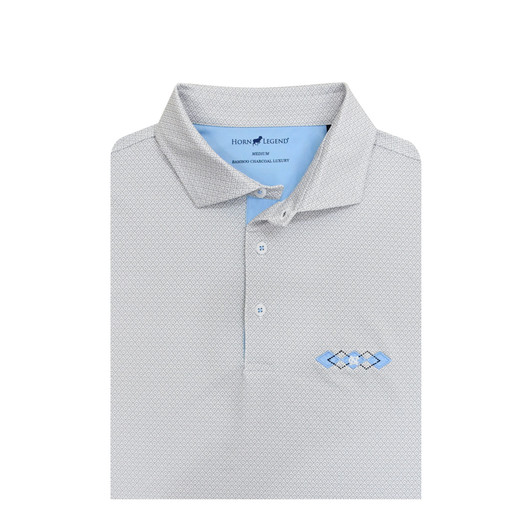 North Carolina Tar Heels Argyle Logo 2026 NCAA Baseball Men's College World Series Diamond Classic Polo - White & Grey