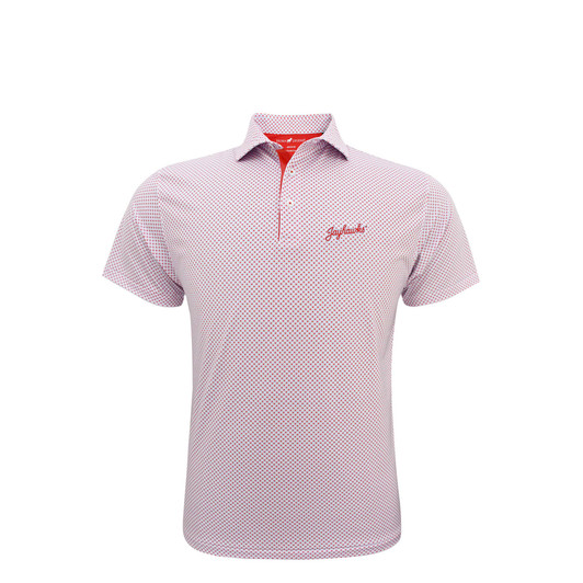 Kansas Jayhawks Script Lisbon Polo - White with Red & Light Blue