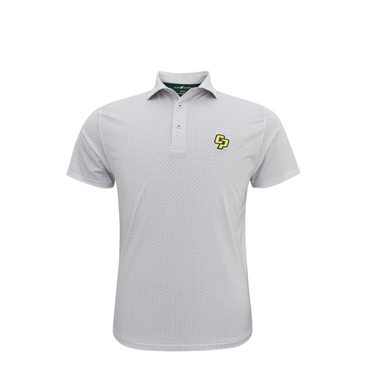 Cal Poly Mustangs Extra Base Polo - White & Grey