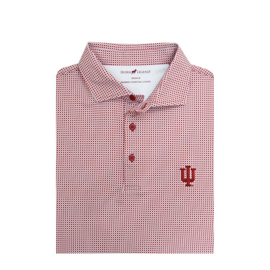 Indiana Hoosiers Particolored Gingham Polo - Crimson