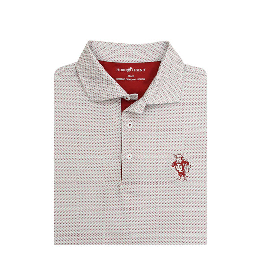 Indiana Hoosiers Vintage Bison Ripple Polo - White with Grey & Crimson