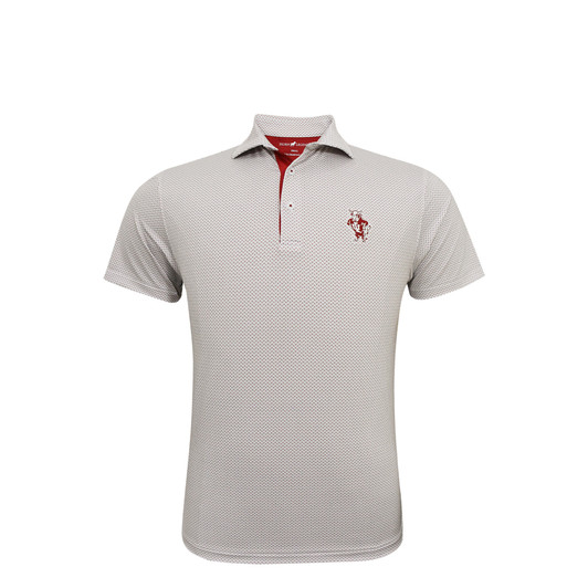 Indiana Hoosiers Vintage Bison Ripple Polo - White with Grey & Crimson