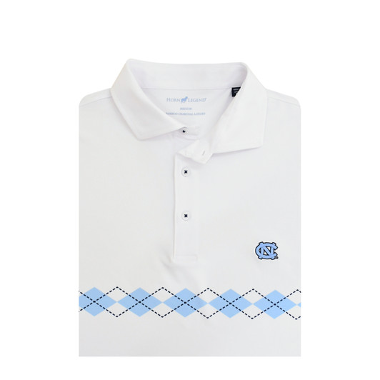 North Carolina Tar Heels Argyle Stripe Polo - White