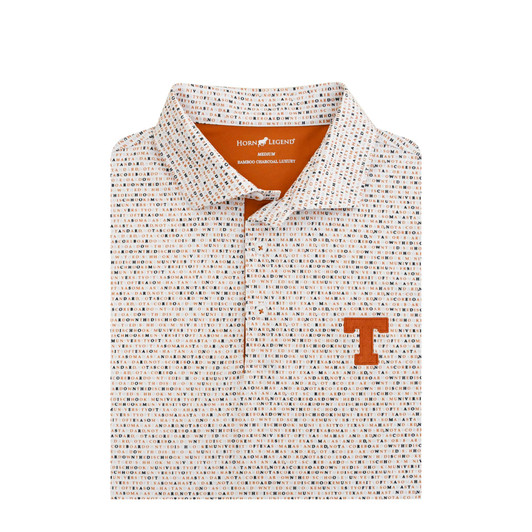 Texas Longhorns Beat OU Block T Wordmark Polo - White