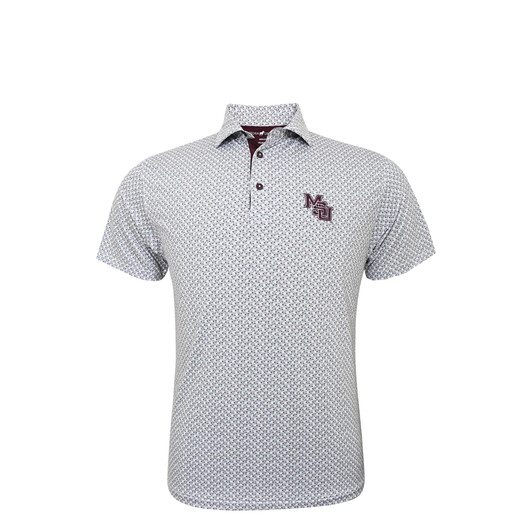 Mississippi State Vintage 1995 Petals Polo - White & Grey