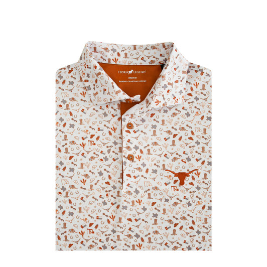 Texas Longhorns State Inspired Print Polo - White