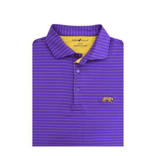 LSU Walking Tiger 3/8 Stripe Polo - Purple