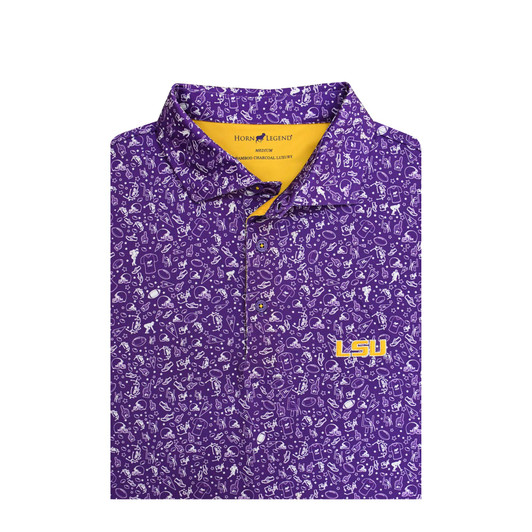 LSU Tigers Football Print Polo - Purple