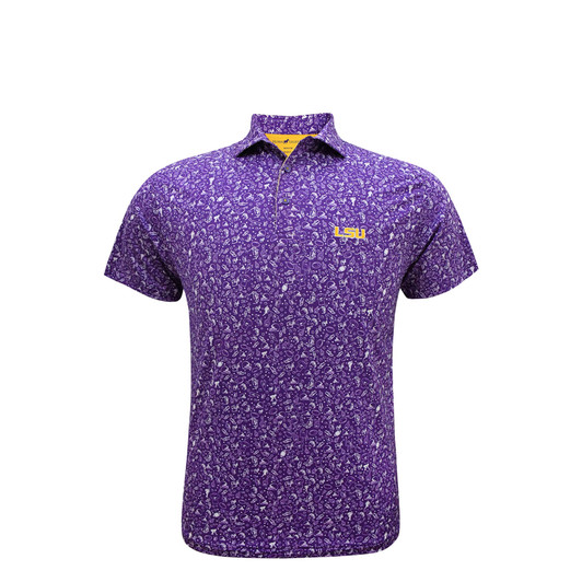 LSU Tigers Football Print Polo - Purple