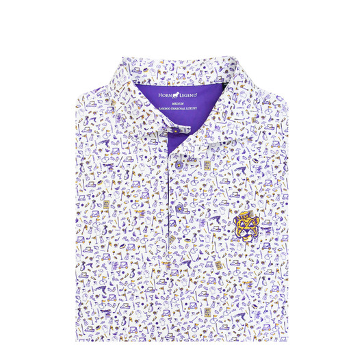 LSU Tigers Vintage 1955 Mulligan Polo - White with Purple & Gold