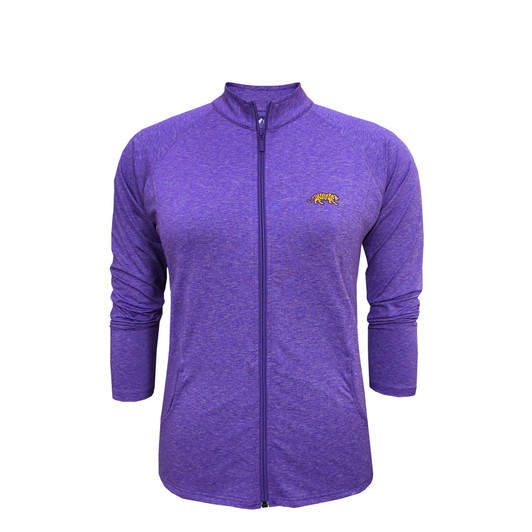 LSU Walking Tiger Women's Performance Heather Full Zip Jacket - Purple