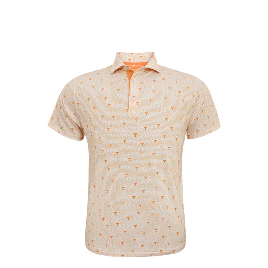 Tennessee Volunteers Power T & State Outline Polo - White with Orange