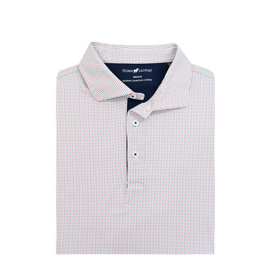 Checkers Performance Polo - White with Navy & Red
