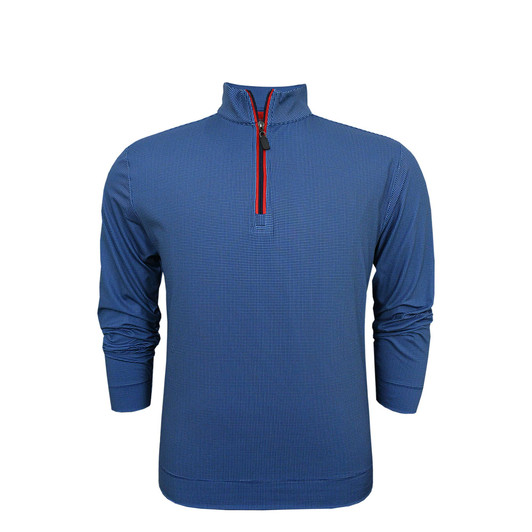 Shepherd PrestigeZip Pullover - Navy with Light Blue and Red