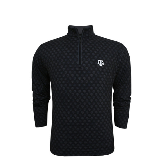 Texas A&M Aggies Custom Print Micro Fleece Performance Pullover - Black
