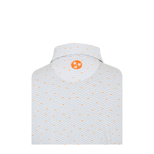 Tennessee Volunteers Tri-Star Micro State Polo - White with Grey & Orange