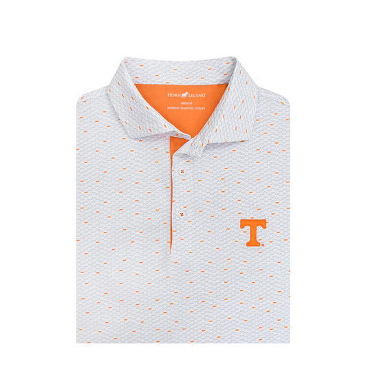 Tennessee Volunteers Tri-Star Micro State Polo - White with Grey & Orange