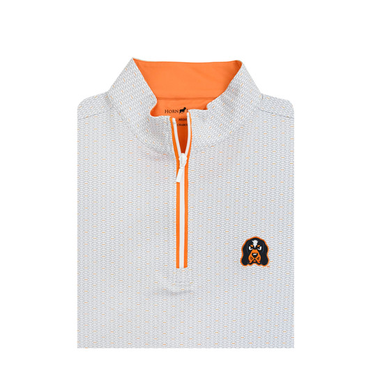 Tennessee Volunteers Smokey Logo Spiral Pullover - White with Grey & Orange