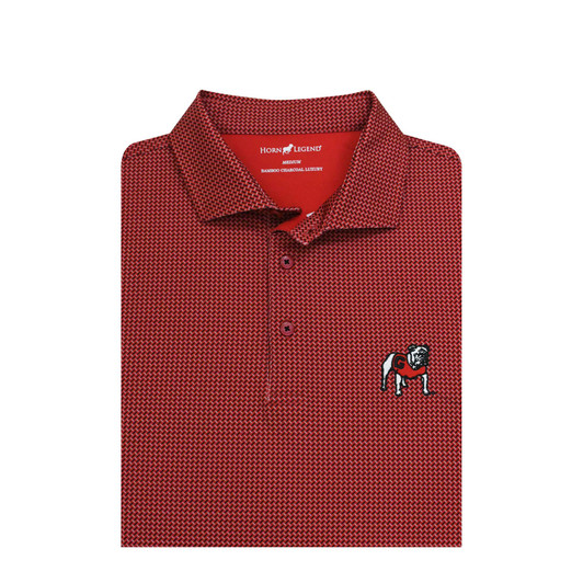 Georgia Standing Bulldog Crossways Polo - Red with Black