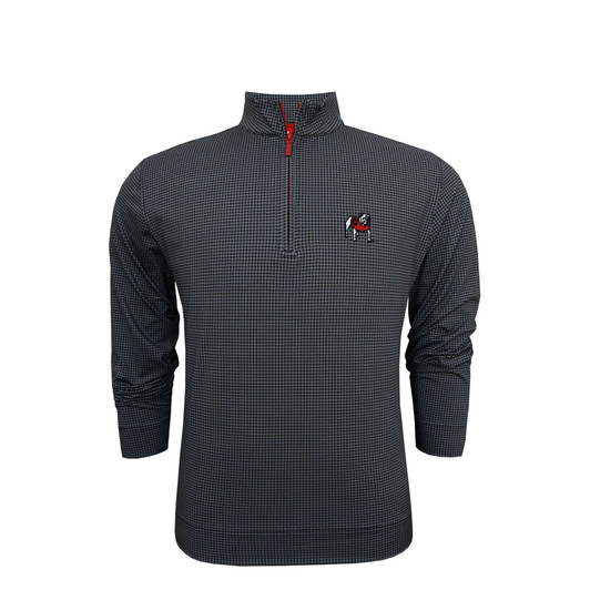 Georgia Standing Bulldog Medallions Pullover - Black with Grey