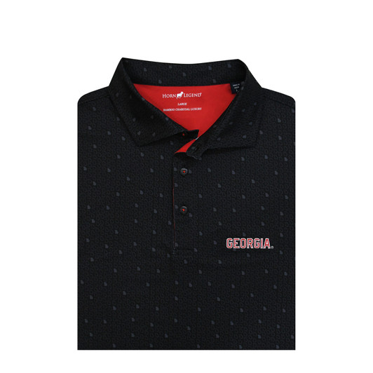 Georgia Bulldogs Micro State Print Polo - Black
