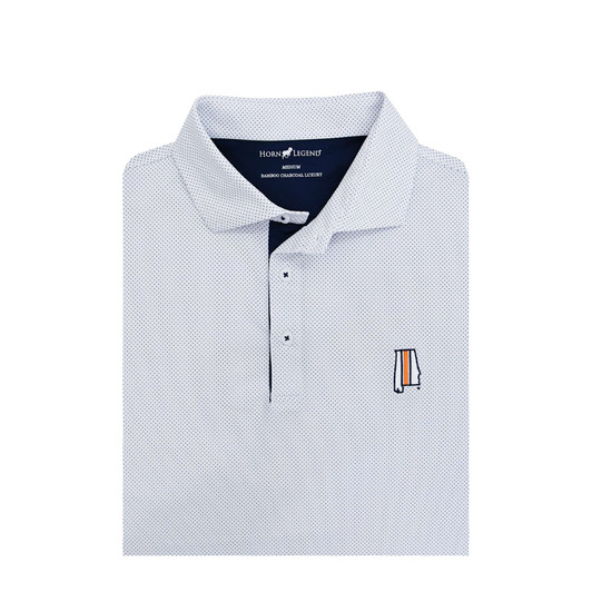 Auburn Tigers State Mark Dot Polo - White with Navy