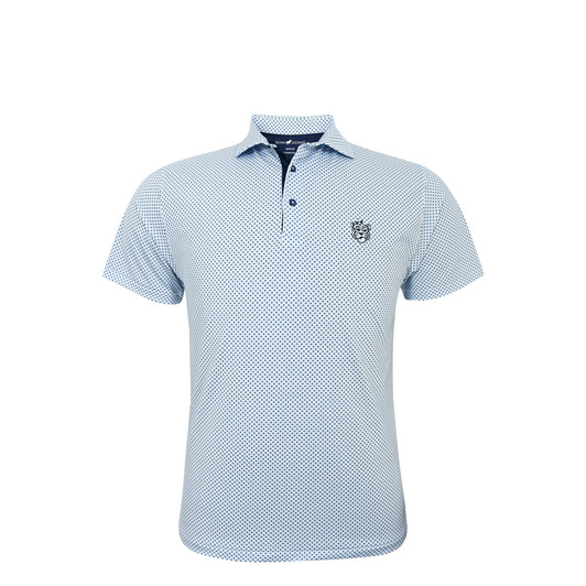 Auburn Vintage Beanie Tiger Henna Polo - White with Light Blue & Navy
