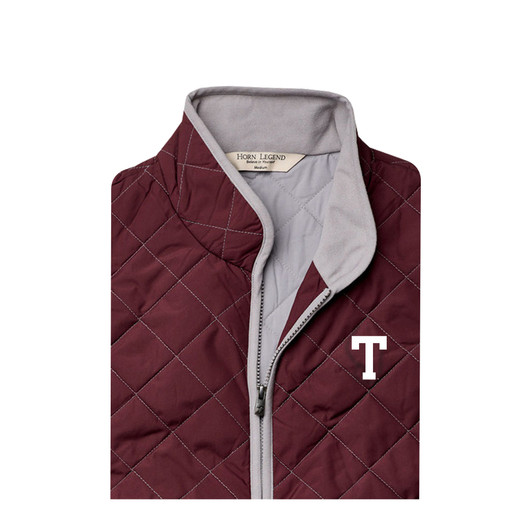 Texas A&M Vintage Block T Pipeline Full Quilted Vest - Maroon