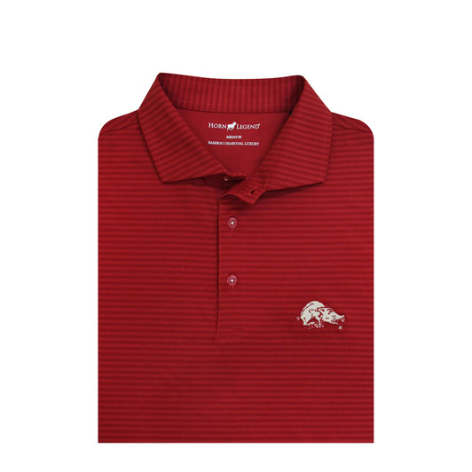 Arkansas Razorbacks Vintage 1964 Tonal Stripe Polo - Cardinal