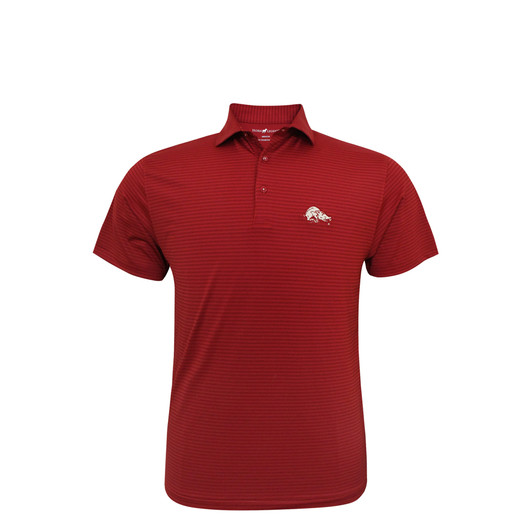 Arkansas Razorbacks Vintage 1964 Tonal Stripe Polo - Cardinal